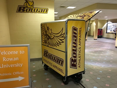 A Full Digital Wrap for Rowan University Merchandise Kiosk